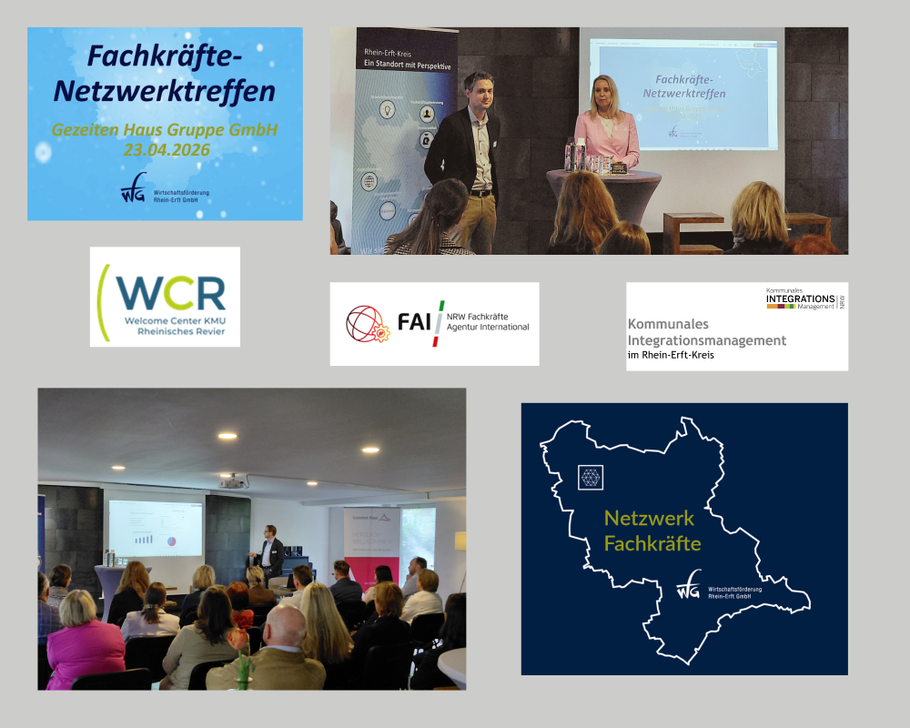 Collage Vortragender beim Netzwerktreffen Internationale Fachkräfte